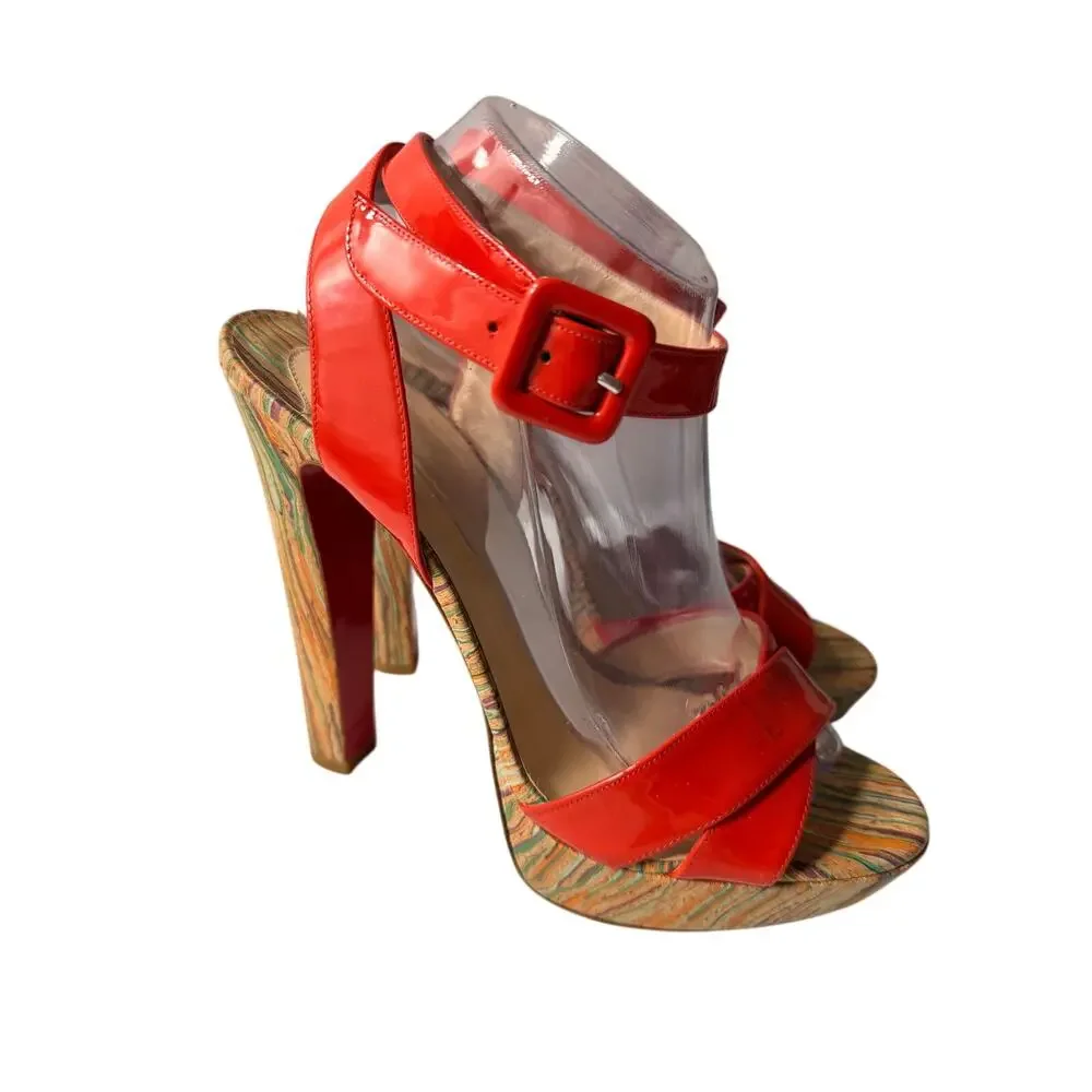 Christian Louboutin Red Patent Platform Heels